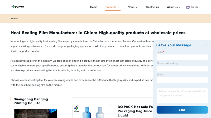 Image of High Quality Heat Sealing Film Manufacturer and Supplier in China ...