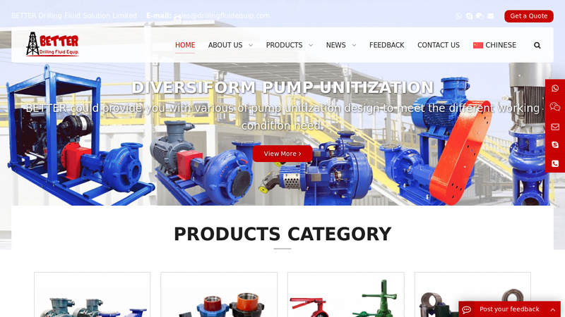 BETTER Drilling Fluid Solution Limited - Mission Magnum Pump, MCM250 Centrifugal Pump Manufacturer, Solid Control, Fluid Control, DEMCO Butterfly Valves, Hammerseal Unions Factory