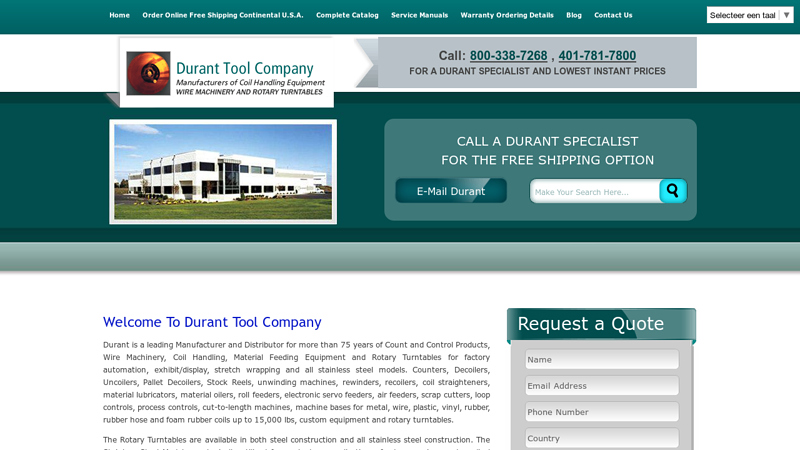 Durant Tool Company | industrial machinery manufacturer USA