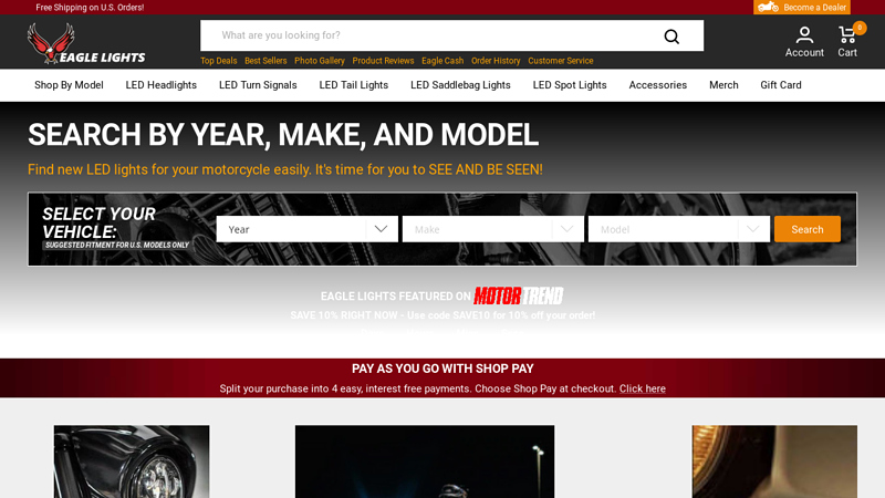 LED Motorcycle Lights C Harley, Indian & More | Eagle Lights