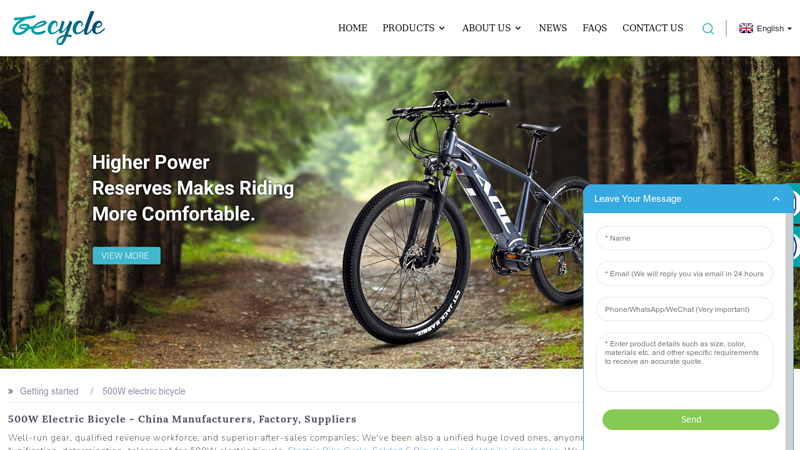 Image of 500W electric bicycle