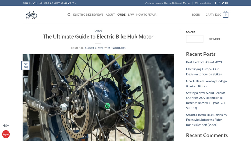 Image of The Ultimate Guide to Electric Bike Hub Motor