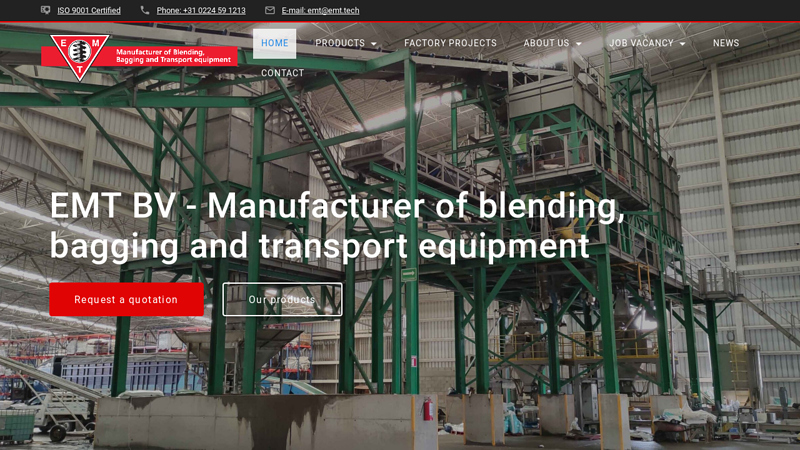EMT Manufacturer of Blending, Bagging & Transport equipment