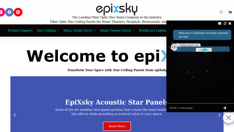 Home - epiXsky See Stars! - Star ceiling, star panel and acoustic panel manufacturer
