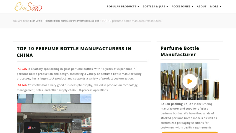 Image of Perfume Bottle Manufacturer From China, One-Stop | E&San