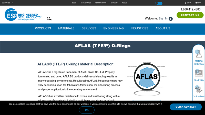 Image of AFLAS (TFE/P) O-Rings | ESP International