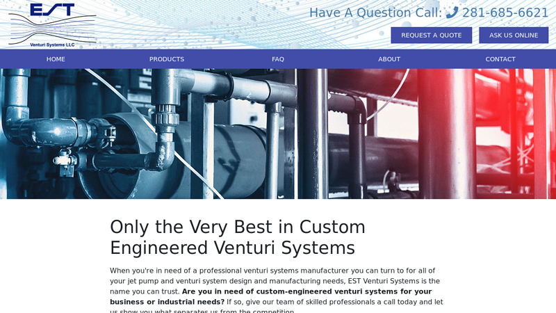 Custom Engineered Venturi Systems | Venturi Products | EST Venturi Systems
