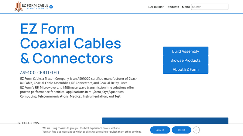 EZ Form Coaxial Cables & Connectors