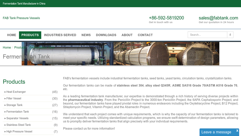 Image of Fermentation Tank Manufacturer in China