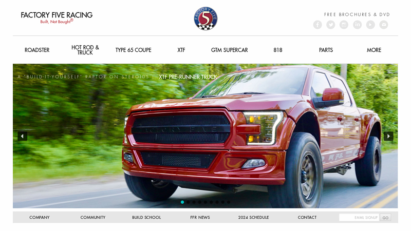 The Official Site for the Built, Not Bought Company - Factory Five Racing?
