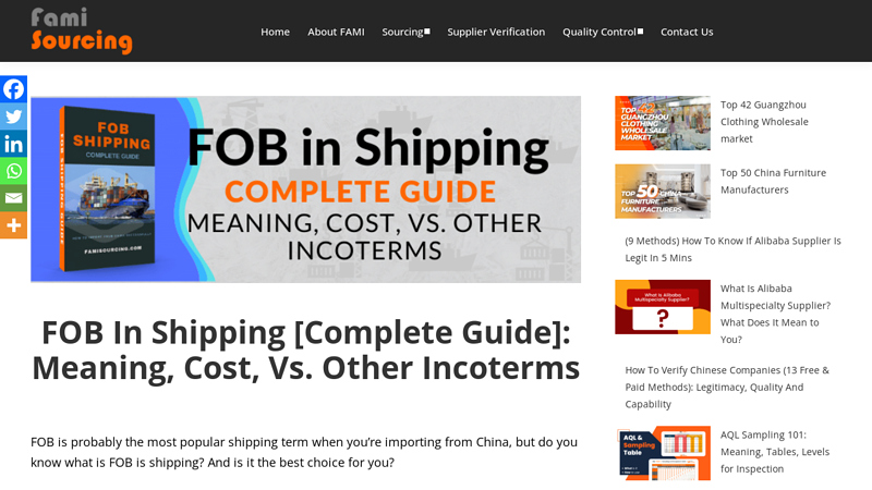 Image of FOB in Shipping [Complete Guide]: Meaning, Cost, vs. Other Incoterms