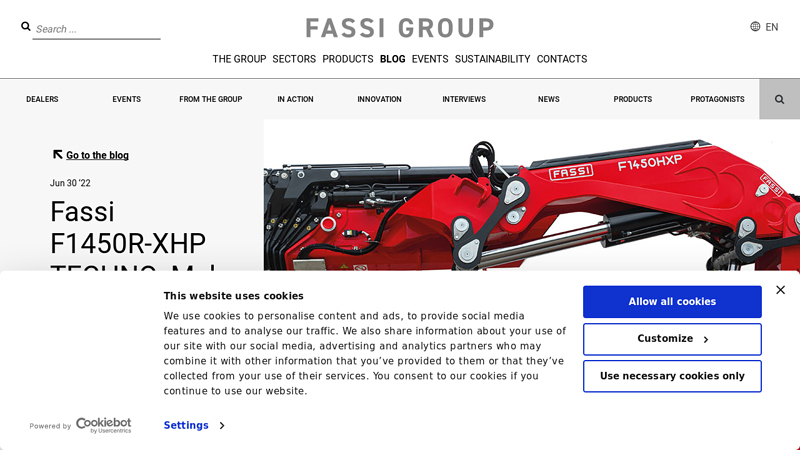 Image of Fassi F1450R-XHP TECHNO. Make way for the new generation of cranes
