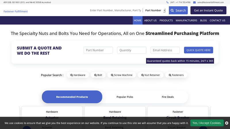 Reputed Distributor of Hardware and Fasteners Parts