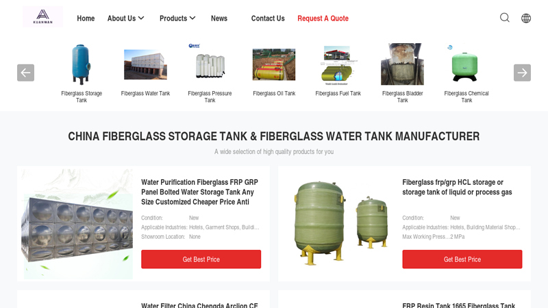 Image of Quality Fiberglass Storage Tank & Fiberglass Water Tank factory from China