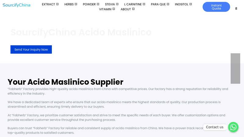Image of Product acido maslinico Manufacturer in China.Your Reliable Trusted ...