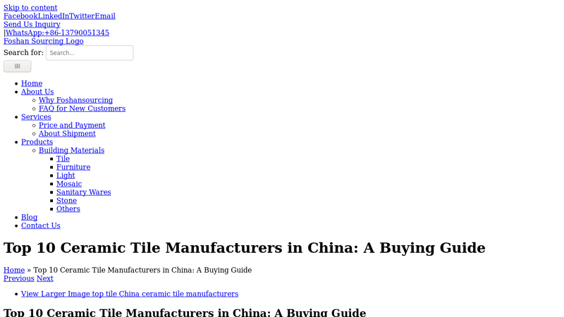 Image of Top 10 Ceramic Tile Manufacturers in China: A Buying Guide