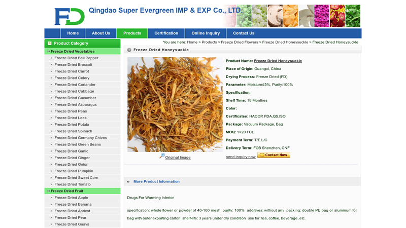 Image of Freeze Dried Honeysuckle, Freeze Drying Honeysuckle Flower Manufacturer ...