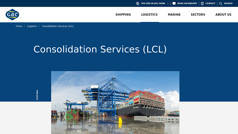 Image of LCL consolidation services in China | GAC China