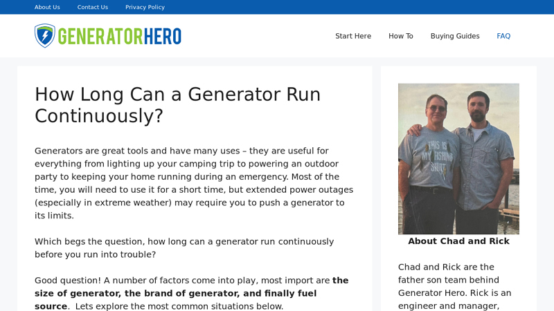 Image of How Long Can a Generator Run Continuously?