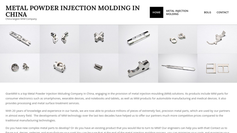 Image of Metal Powder Injection Molding in China