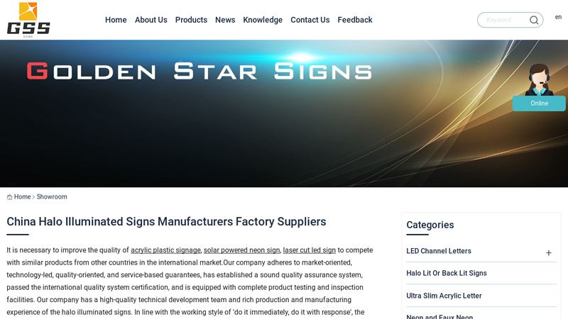 Image of China halo illuminated signs Manufacturers Factory Suppliers