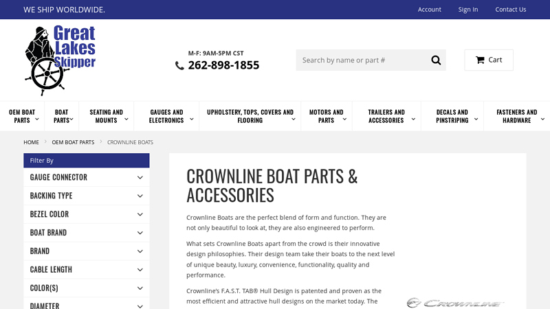 Image of Original Crownline Boat Parts Online Catalog