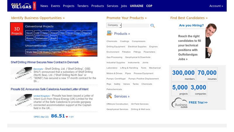 Gulf Oil and Gas: Global B2B marketplace for Oil & Gas and Unconventional Resources