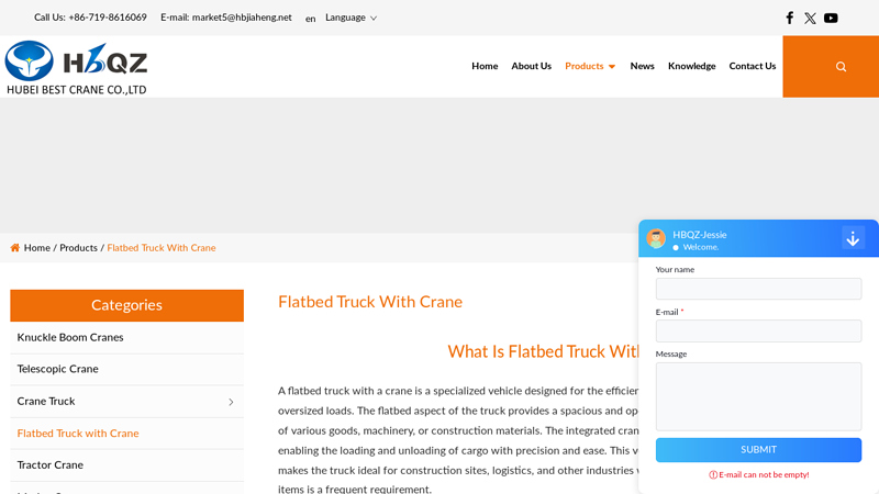Image of China Best Flatbed Truck with Crane Manufacturers