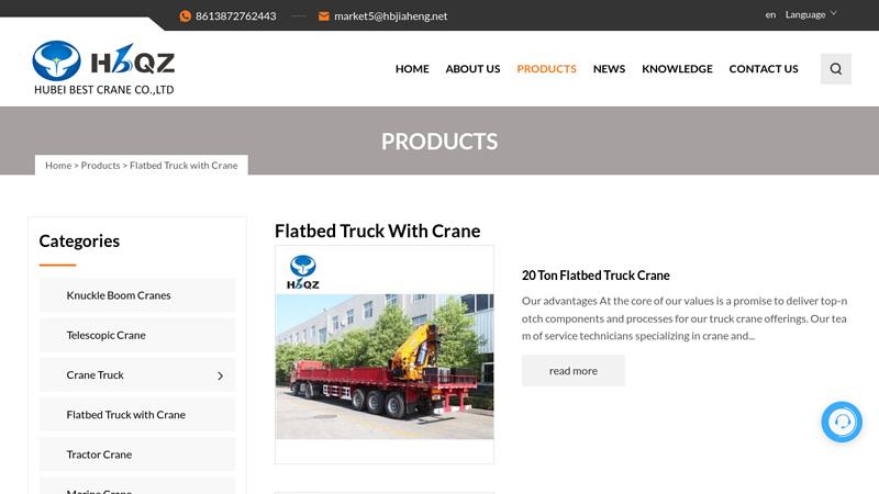 Image of China Flatbed Truck with Crane Manufacturers