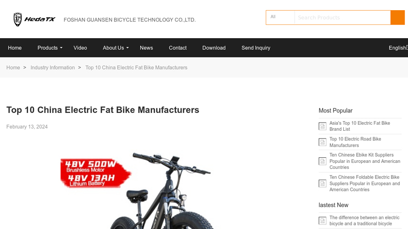 Image of Top 10 China Electric Fat Bike Manufacturers