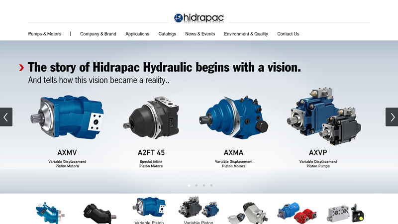 Hidrapac Hydraulic, Dual Flow Bent Axis Pumps, Twin Flow Piston Pumps, Variable Displacement Piston Pumps, Bent Axis Hydraulic Pumps, Bent Axis Hydraulic Motors