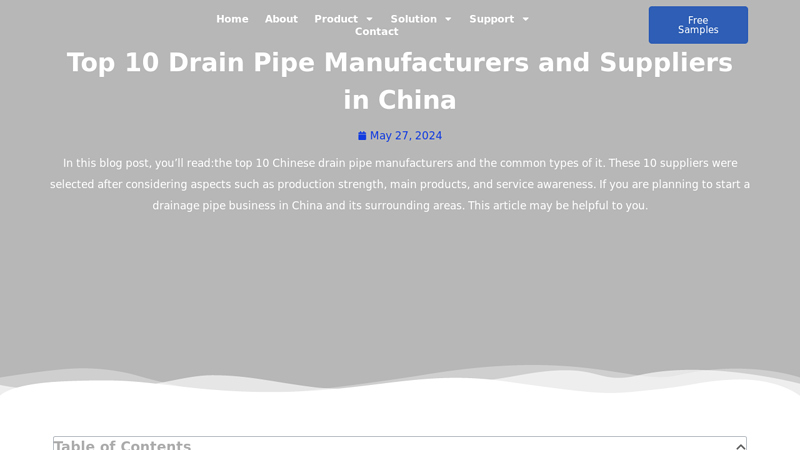 Image of Top 10 Drain Pipe Manufacturers and Suppliers in China