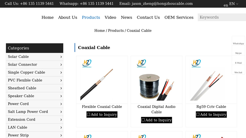 Image of China Coaxial Cable Suppliers, Manufacturers, Factory