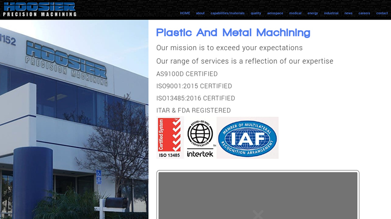 Plastic And Metal Machining ? Hoosier Inc