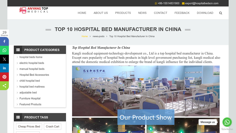 Image of Top 10 Hospital Bed Manufacturer In China | ICU Beds, Mattresses ...