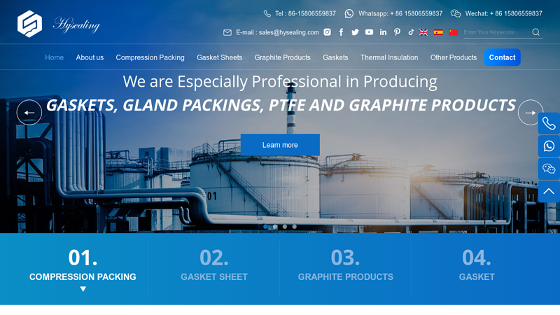 Gland Packing_Metal Gaskets_Expanded PTFE_Flexible Graphite Products_Thermal Insulation-HYSEALING