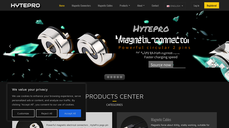 Hytepro magnetic connector pogo pin magnetic charging cable