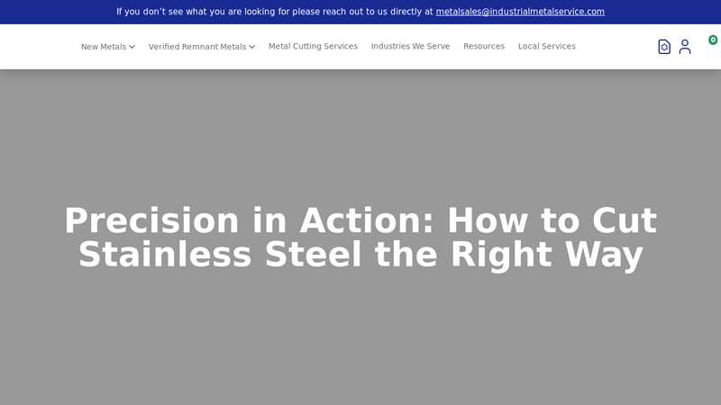 Image of Precision in Action: How to Cut Stainless Steel the Right Way