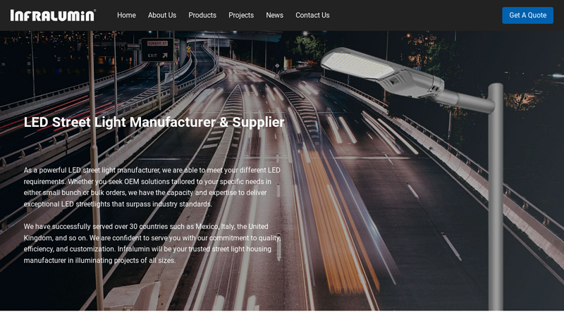Image of China LED Street Lighting Supplier & Manufacturer | Infralumin