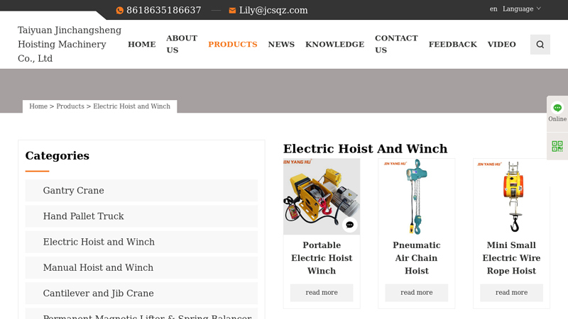 Image of China Electric Hoist and Winch Manufacturers, Suppliers, Factory