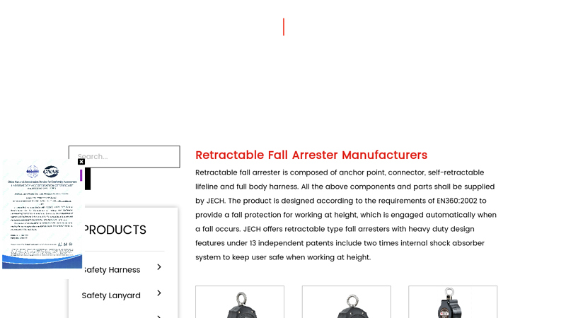 Image of Wholesale Retractable Fall Arrester Manufacturers, Factory