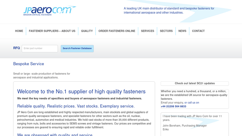Aerospace and Industrial Fasteners | Est 1958
