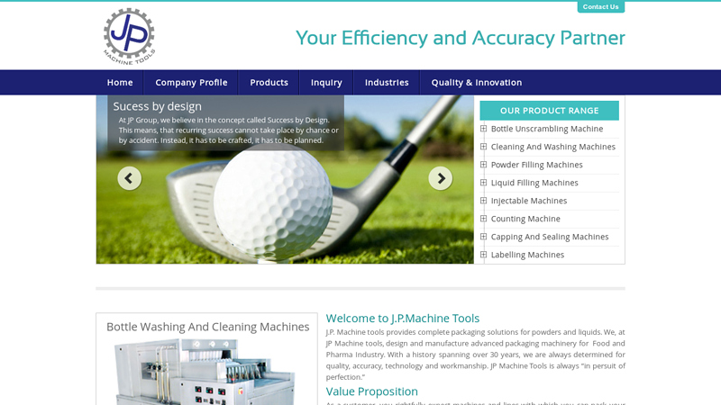 J.P.machine Tools - manufacturer of Pharmaceutical packaging machines.
