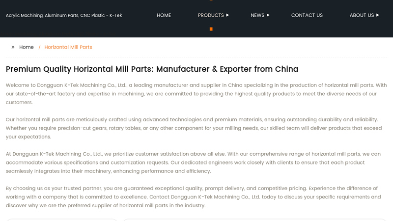 Image of China Horizontal Mill Parts Manufacturer, Supplier, Factory