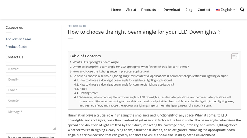 Image of led downlight beam angle | 90degree spotlights China factory