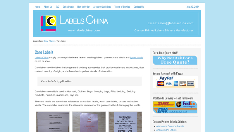 Image of Care Labels