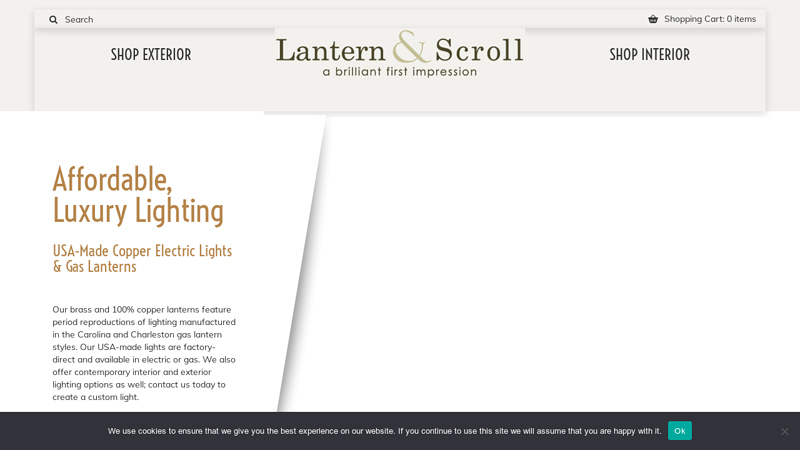 Brass & Copper Lanterns | Electric & Gas Lighting - Lantern & Scroll