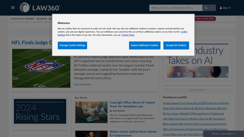 Legal News & Analysis on Litigation, Policy, Deals : Law360
