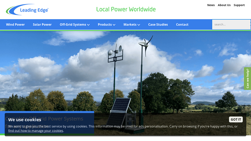Leading Edge Power - Off-grid Power, Small Wind Turbines & Solar