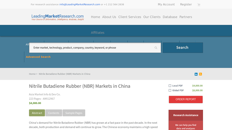 Image of Nitrile Butadiene Rubber (NBR) Markets in China